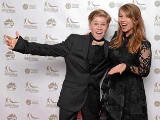 BIG NIGHT: Robert and Bindi at the Steve Irwin Gala Dinner. Picture: Ben Beaden