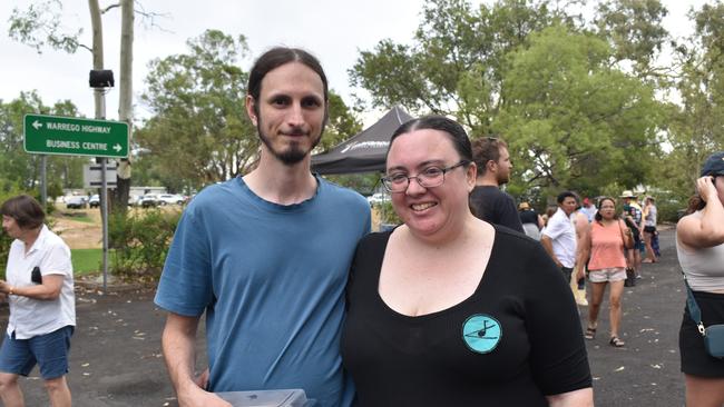 David and Sarah Thompson at the Great Australian Bites Australia Day event 2023. Picture: Chloe Cufflin.