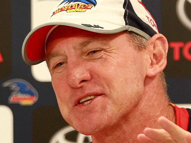 AFL Adelaide Crows coach Phil Walsh speaks to press at West Lakes in the Crows Media Room. Picture Dylan Coker