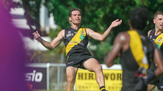 Brodie Filo was terrific for Nightcliff Tigers in their win over the Tiwi Bombers. Picture: Glenn Campbell