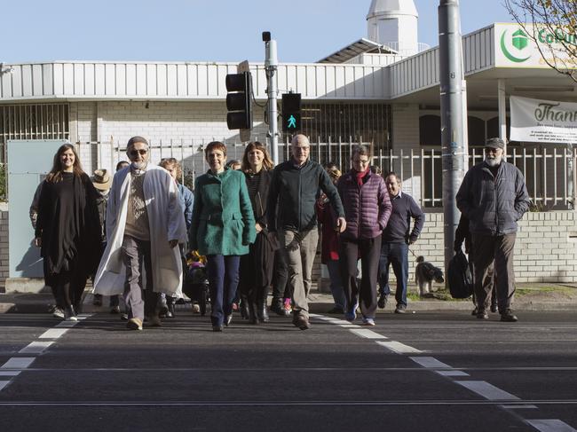 The crossing links a Coburg mosque to apartments and an IGA. Picture: Angela Cornish