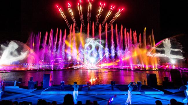 Oracle Liquid's previous work for Sea World’s Carnivale Aqua Lights Show. Picture: Supplied