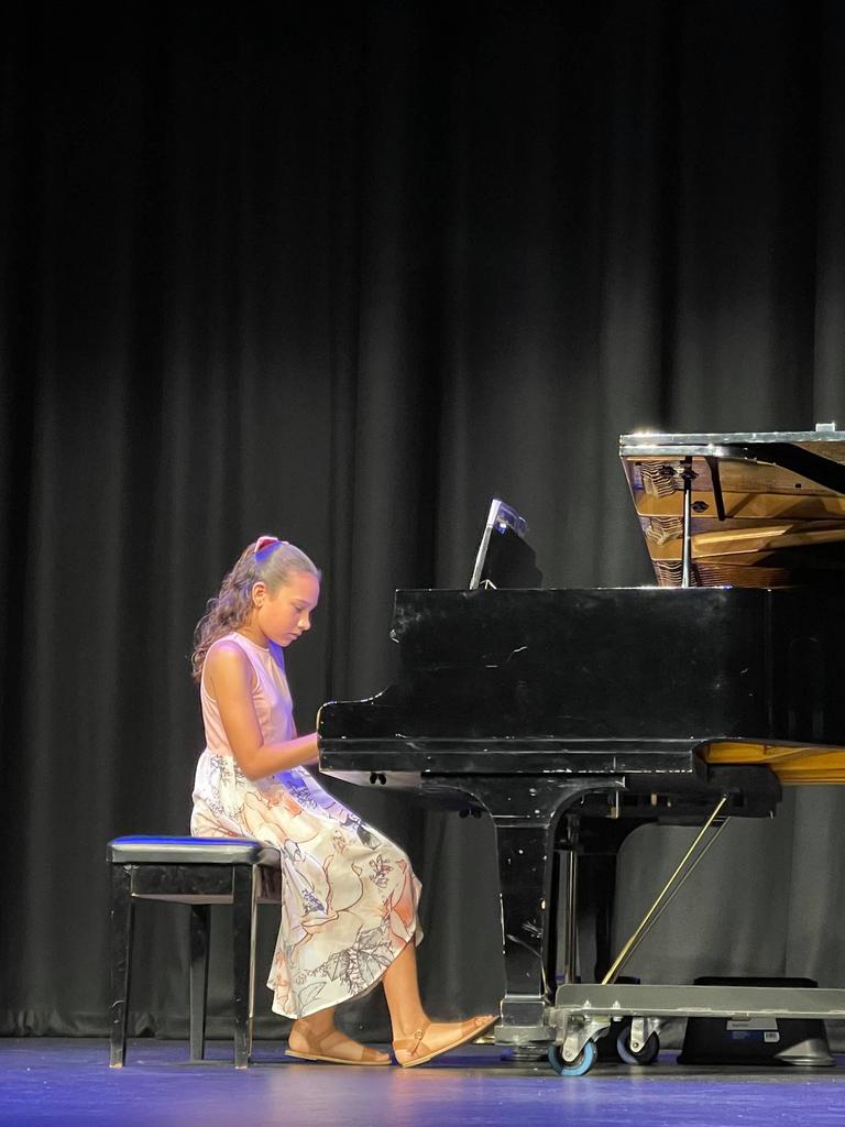 Ruby Murray at the Gladstone Eisteddfod in the Piano Solo (other than J S Bach, Sonata or Sonatina) section on Tuesday.