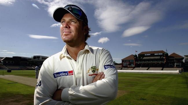 Shane Warne after training at Old Trafford in 2005.