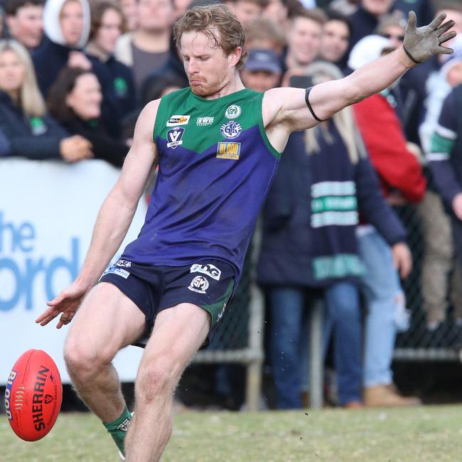 Finley recruit Tom Lang playing for St Mary’s in the Geelong league last year. Picture: Mark Wilson