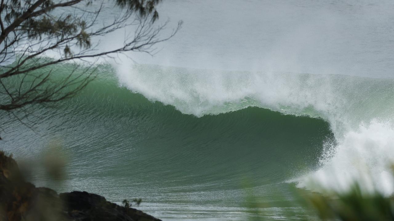 Big surf at Coolum as ex-Tropical Cyclone Seth makes its way down South East Queensland. Picture: Lachie Millard