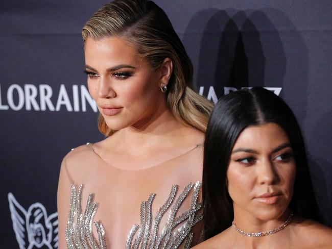 Khloe Kardashian and Kourtney Kardashian attend 2016 Angel Ball hosted by Gabrielle's Angel Foundation For Cancer Research. Picture: AFP