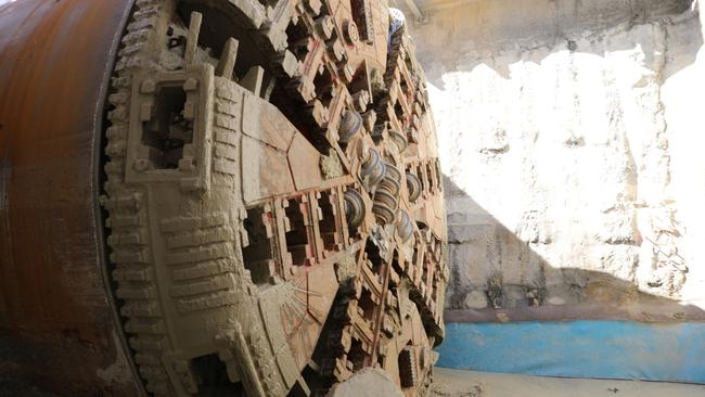 A photo showing one of the tunnel boring machines being used for the current Metro Tunnel project.