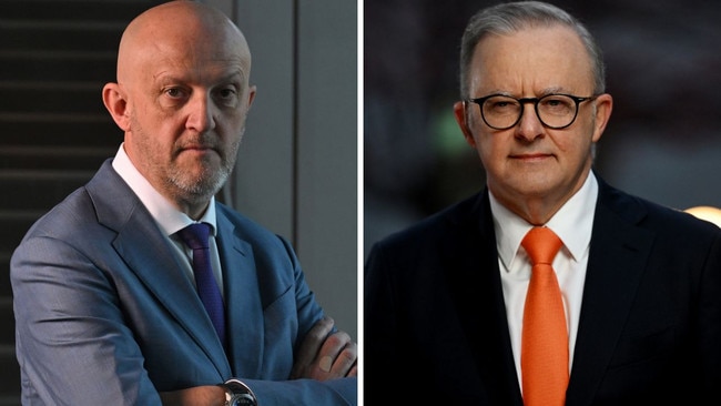 Confusion without clarification: ASIO director-general Mike Burgess, left, and Anthony Albanese were responsible for weeks of confusion in parliament. Picture: AAP, Martin Ollman/NewsWire