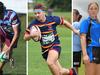 TDRU's fastest male and female rugby players of 2024. Brandon Drane (Teachers West), Ryan Allen (North Ward) and Genya Doherty (Western Suburbs).