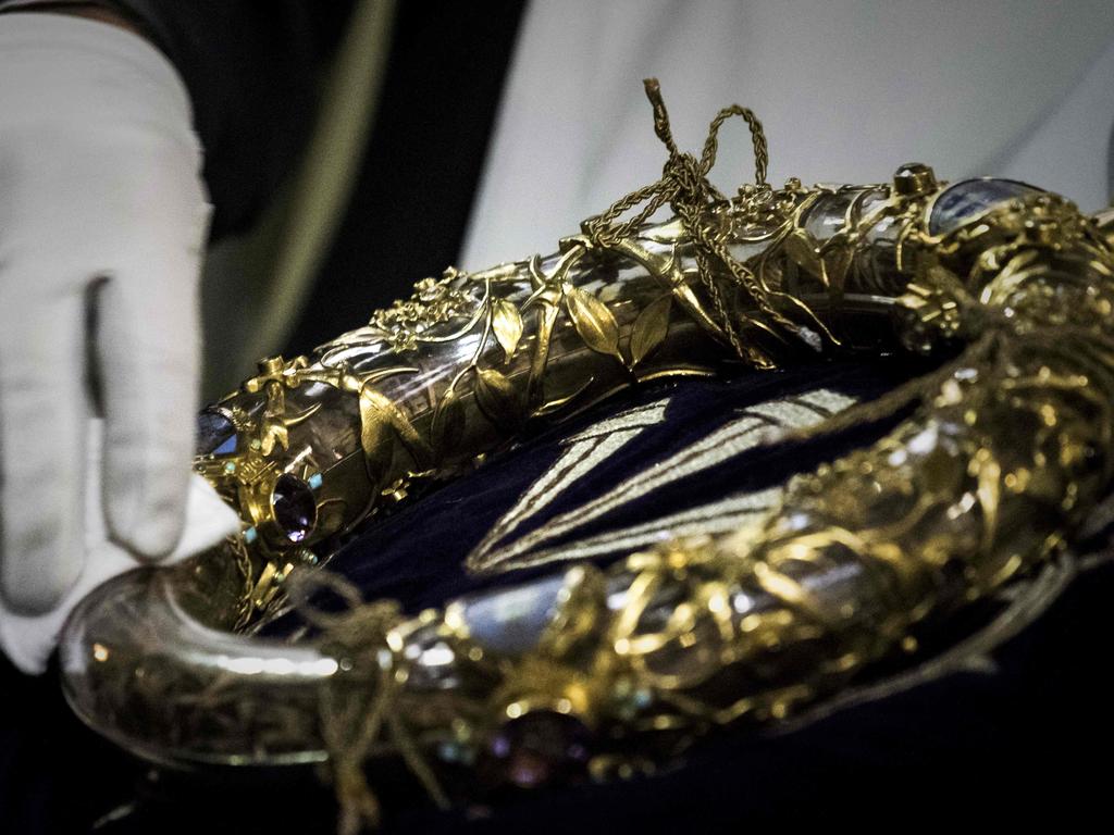 The Crown of Thorns, a relic of Jesus Christ, on display in the Notre Dame Cathedral. Picture: Philippe Lopez