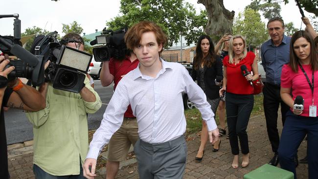 Luke Munday arrives at Camden court. Picture: John Grainger