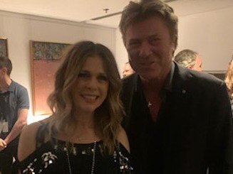 Richard Wilkins pictured with Rita Wilson in Sydney. Both have since tested positive to coronavirus. Picture: Twitter