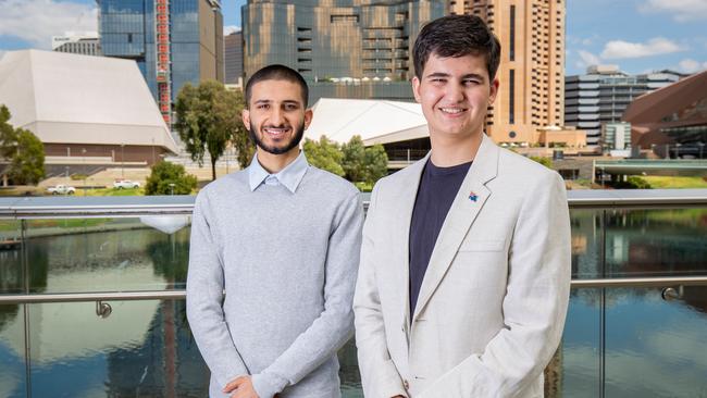 Last year’s Teen Parliament scholarship winners Mobin Achakzai (left) and Adrian Niculescu (right). Pictures: Ben Clark