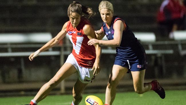 North Adelaide midfielder Jess Edwards (left) has had an immense 2022. Picture: Matt Loxton