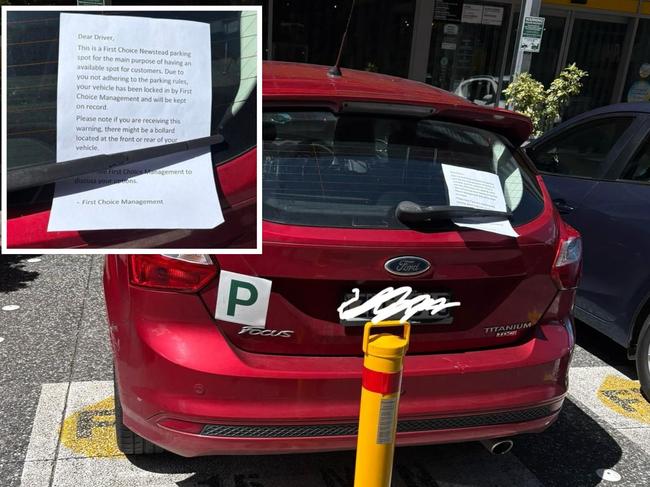 Staff at a Coles-owned bottle shop have taken drastic action against drivers who violate parking rules outside the store. Picture: Facebook