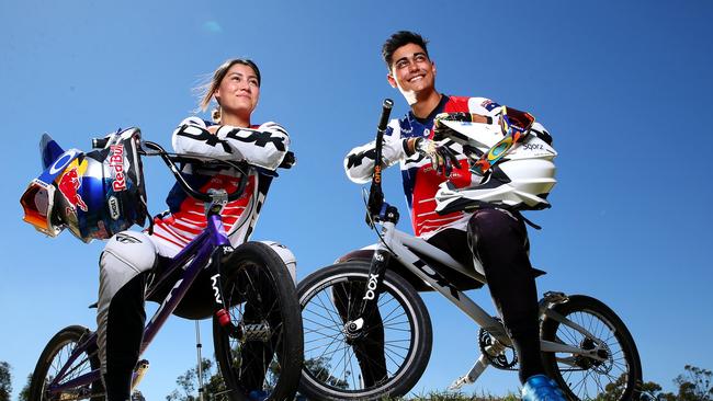 BMX siblings Kai and Saya Sakakibara. Picture: Adam Head.