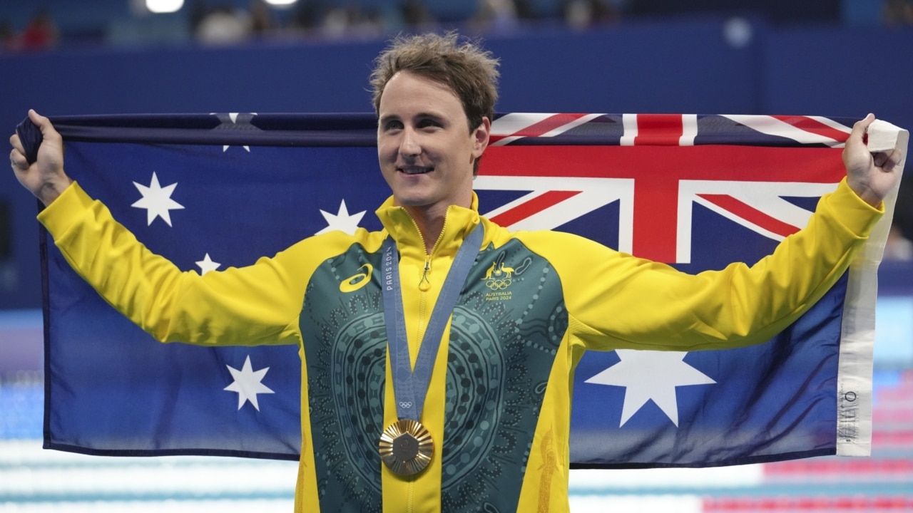 Matty & ‘The Missile’ in Paris: Cameron McEvoy wins gold ‘on the big stage’ for Australia