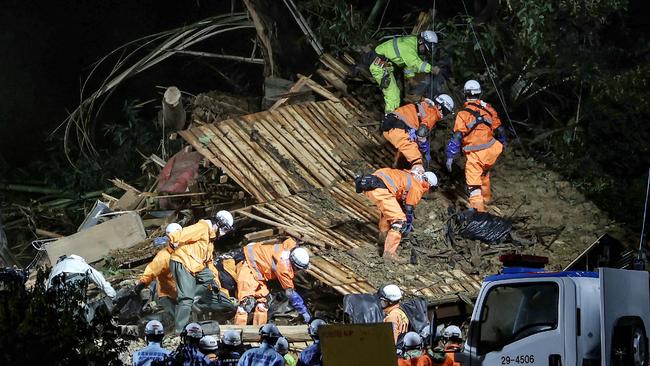 Typhoon Shanshan, one of Japan’s strongest in decades, caused severe rain, flooding, and landslides, killing three people. Picture: AFP