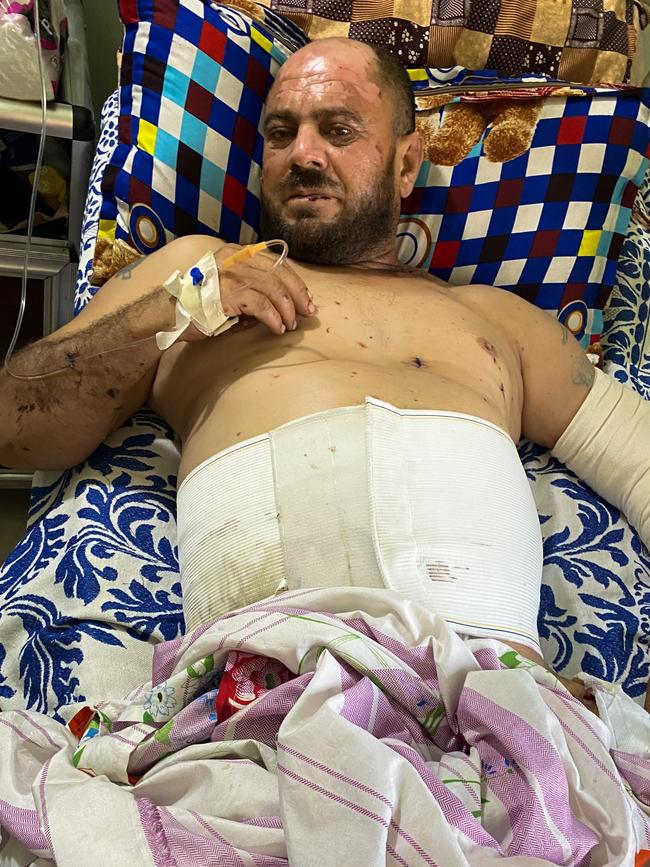 Ahmad’s father, Ali, in hospital. Picture: Ellen Whinnett