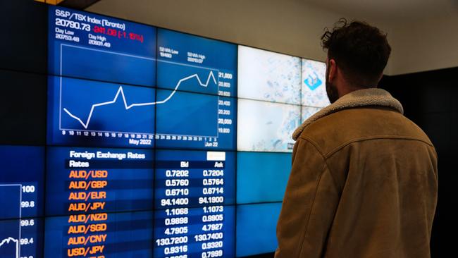 SYDNEY, AUSTRALIA - NEWSWIRE PHOTOS June 06 2022:  A general view of the digital boards at the ASX in Sydney. Picture NCA Newswire/ Gaye Gerard.