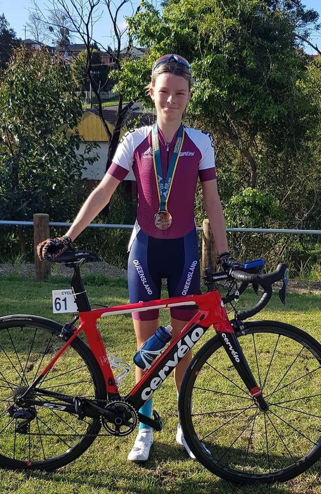 Cairns Cycling Club rider Chloe Buckley, 13, performed very well in debut AusCycling Junior Titles in the U15 Women division in Wollongong.