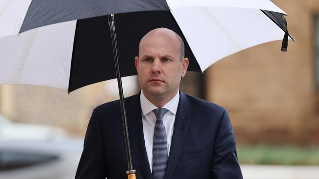 Independent MP Sam Duluk outside the Adelaide Magistrates Court, where he was acquitted of assaulting fellow MP Connie Bonaros by slapping her bottom. Picture: NCA NewsWire / David Mariuz