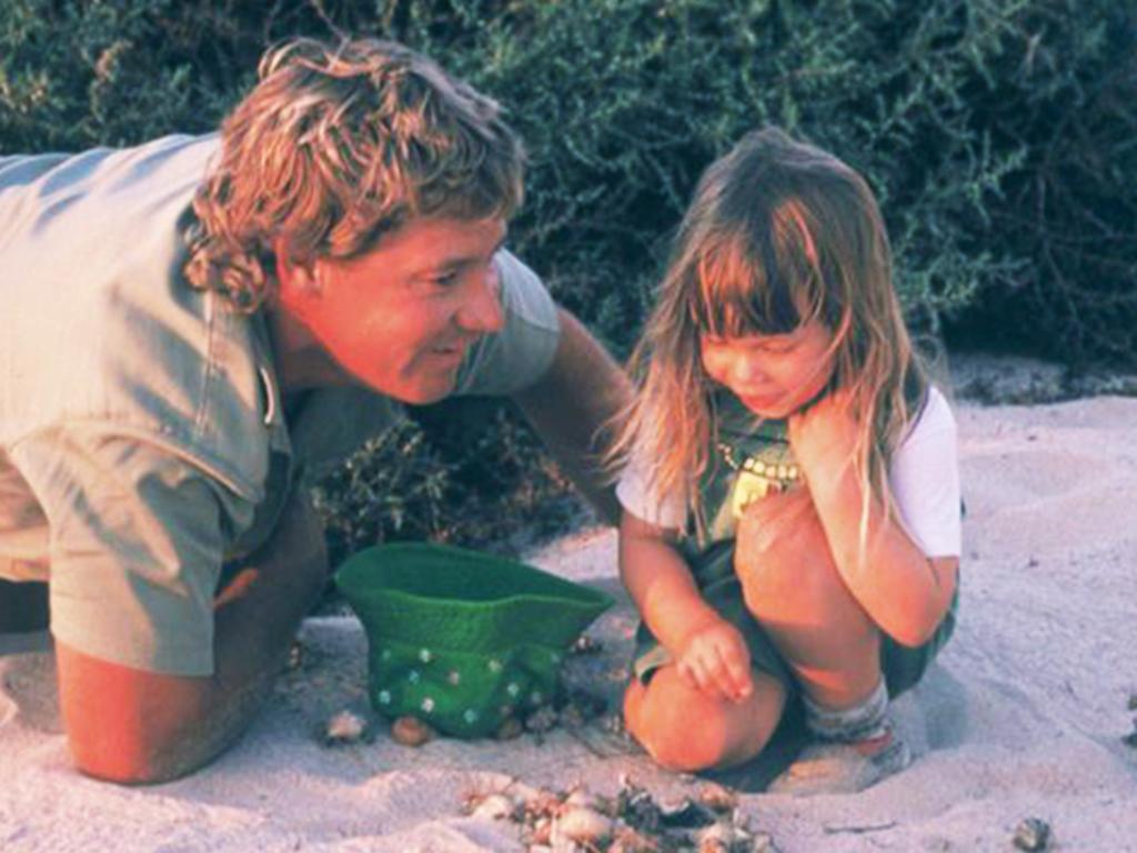 Bindi Irwin as a young child hanging out with her dad Steve. Picture: Twitter