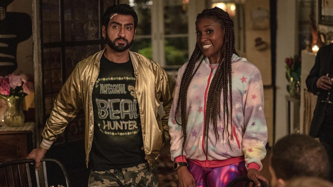 Issa Rae as Leilani and Kumail Nanjiana as Jibran in The Lovebirds.