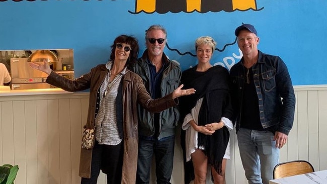 Culinary director Scott Gooding with his wife Matilda and in-laws, actors Bryan Brown and Rachel Ward. Picture: Supplied