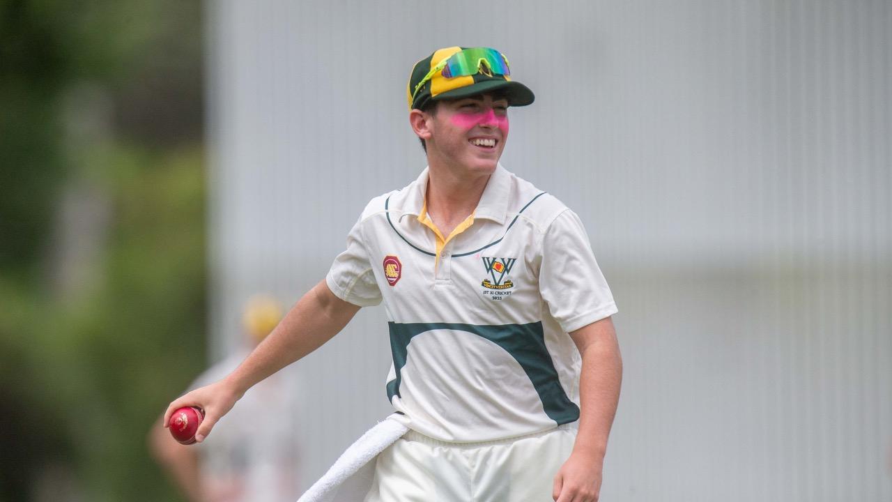 Alex Borger as a First XI cricketer earlier this year - he had a fine First XV match as well.