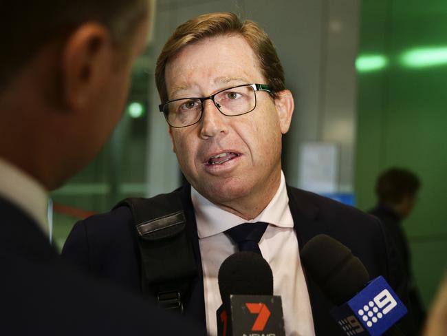 Deputy Premier Troy Grant, who has stood down from his position as Nationals leader, arriving at Sydney Airport today. Picture: Justin Lloyd