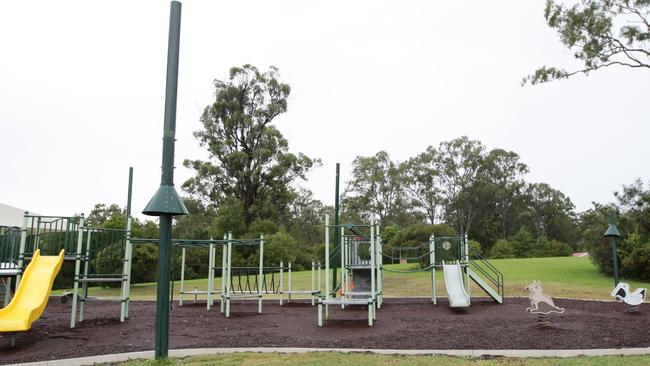 Council spending on park infrastructure, Park at the Mudgeeraba Hinterland Regional Park playground with missing shade cloth.