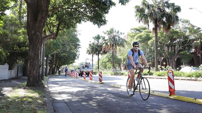 The bike path was installed in mid-2020.