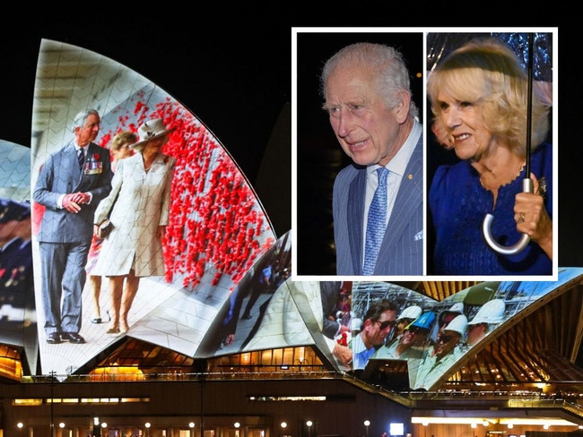 sydney's tribute as royal couple arrive