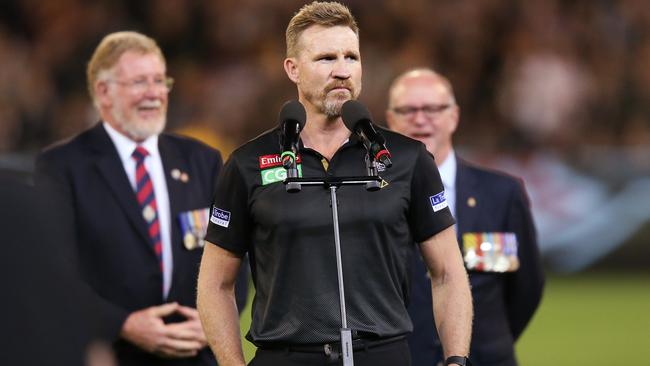 Nathan Buckley didn’t miss a beat after Scott Pendlebury was booed. Picture: Getty Images 