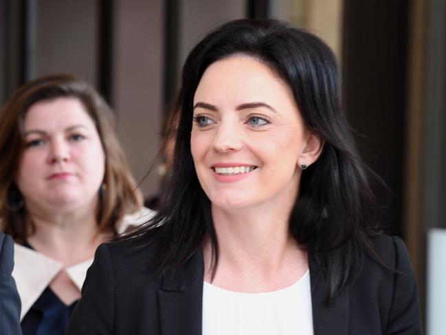 Labor member for Lindsay Emma Husar leaves the Federal Court during a defamation hearing against Buzzfeed in 2019. Picture: AAP