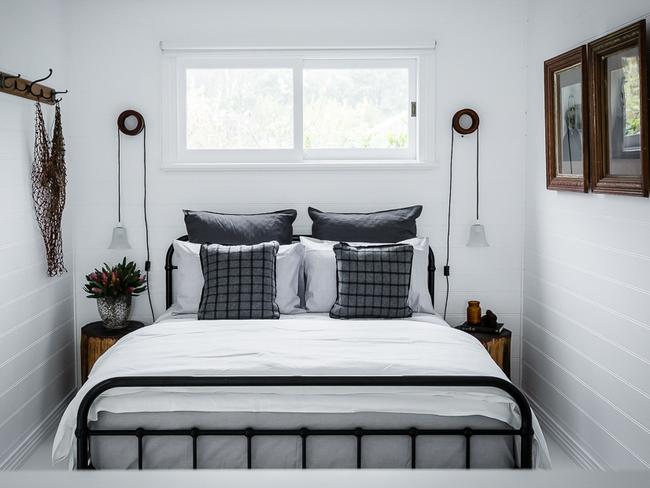 The cosy bedroom in the Cloud River Farm guest house. Picture: Naomi Sherman.