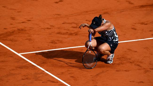 The new major winner lets victory soak in. Picture: Getty Images