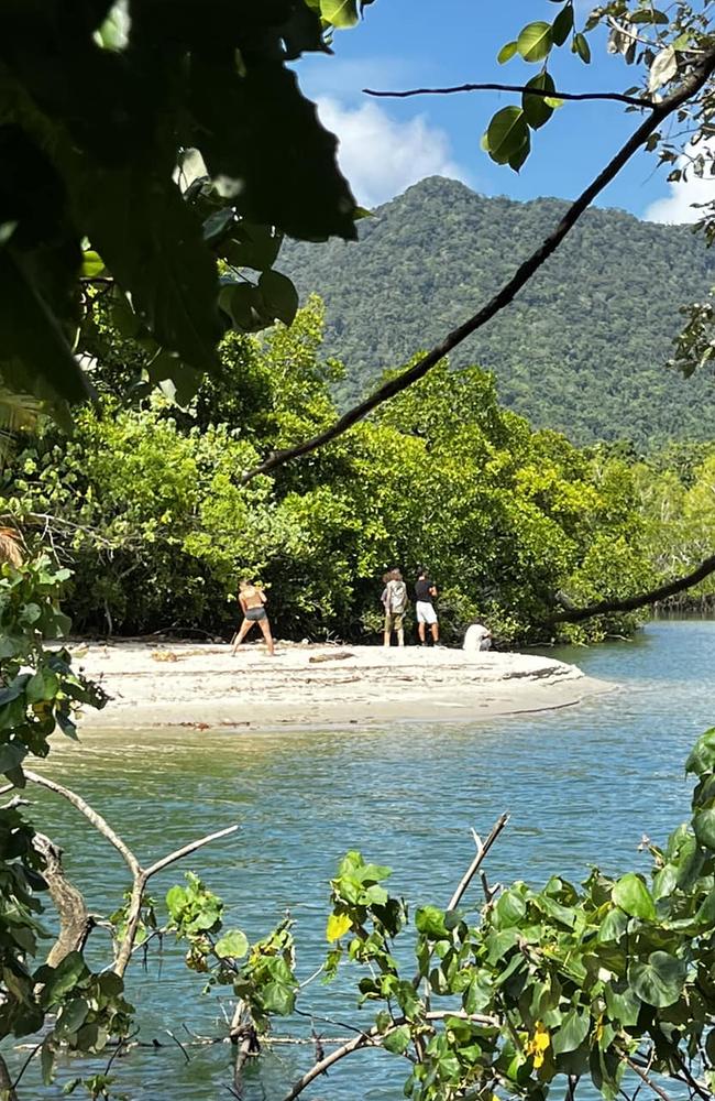 A group of people were photographed at a notorious crocodile infested creek. Picture: Facebook