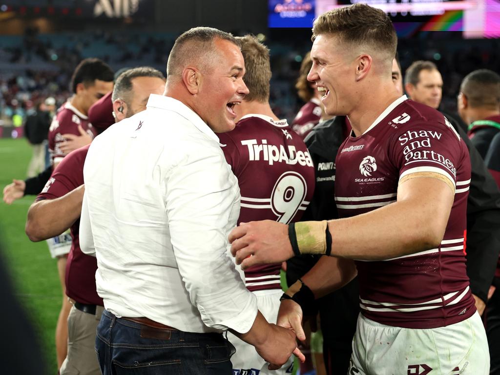 The Sea Eagles are set to give Anthony Seibold the best Christmas present this year, with the club set to rubber stamp a three-year contract extension. Picture: Getty Images