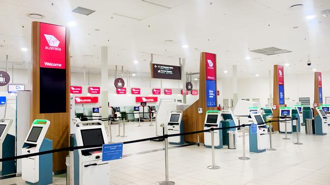 An empty Gold Coast Airport check in area.. Scott Powick.