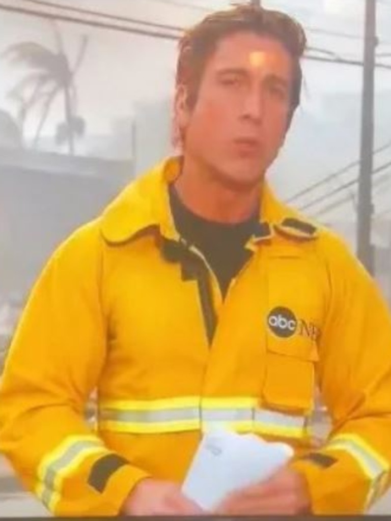 ABC news anchor David Muir was reporting on the terrifying fires in LA on Wednesday...