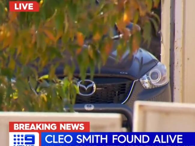 A Mazda seen on the property where Cleo was located. Picture: 9News