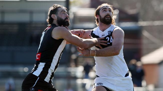 Collingwood ruckman Brodie Grundy pulled up sore from his VFL comeback last weekend. Picture: David Crosling