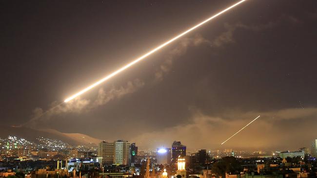 Damascus skies erupt with missile fire as the US launches an attack on Syria targeting different parts of the Syrian capital.