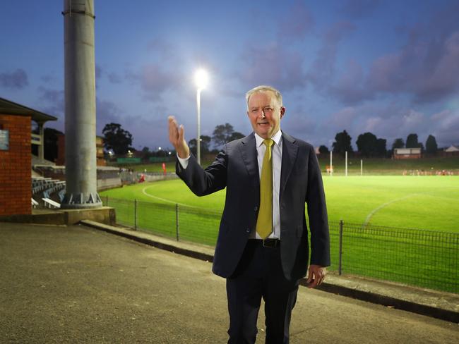 22/5/19: Anthony Albanese holding a doorstop at Henson Park Oval in Marrickville to discuss the Labor party leadership. John Feder/The Australian.