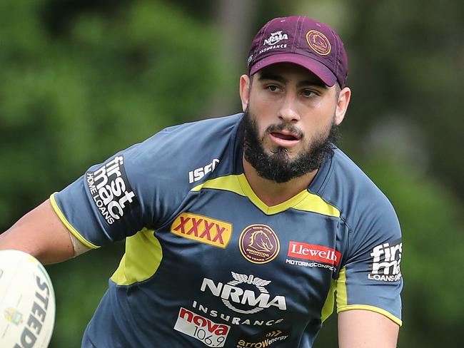 Jack Bird. The Brisbane Broncos training at Red Hill. Pic Peter Wallis