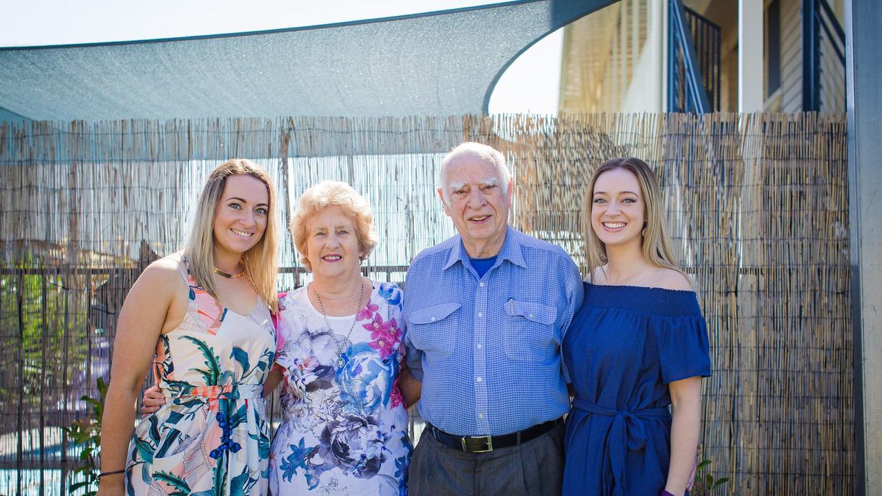 Georgie and Barry Peachey, with daughters (left) Hayley Peachey and (right) Bec Reardon.