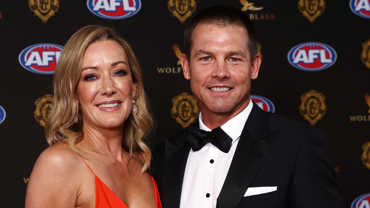 Ben Cousins and Kelly Fergus at the 2021 Brownlow Medal. Photo by Michael Klein